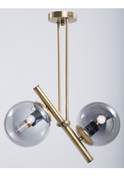 Şık Füme Camlı Eskitme Kaplama Avize, Modern ve Zarif Tasarım