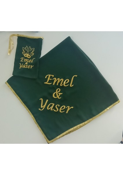 Isimli Damat Şalı Kına Şalı Asker Şalı Asker Yareni Nakış Işlemeli Şifon Kumaş Omuz Örtüsü Kişiyeözel