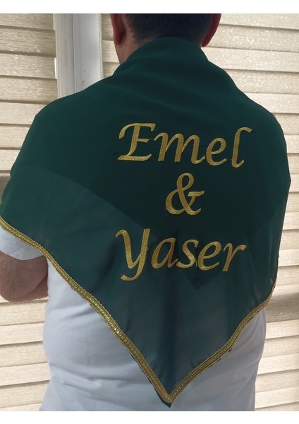 Isimli Damat Şalı Kına Şalı Asker Şalı Asker Yareni Nakış Işlemeli Şifon Kumaş Omuz Örtüsü Kişiyeözel indirimleri