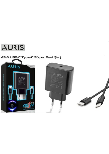 45 W Type C Hızlı Şarj Aleti Cihazı Seti 1 Mt. Typec To Typec Kablo +Usb C Kafa Xiaomi Redmi Samsung
