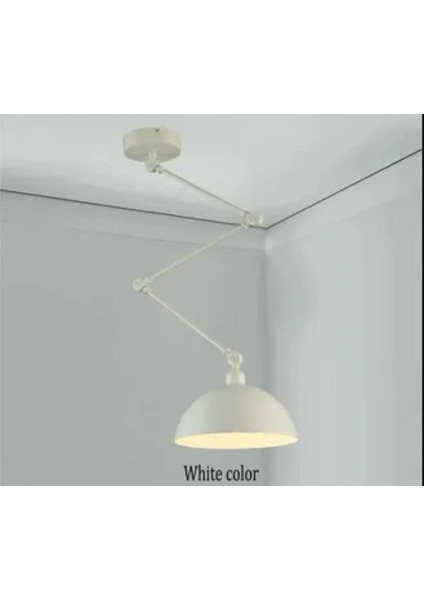 Beyaz Üç Mafsallı Modern Metal Sarkıt Avize Şapka 30CM