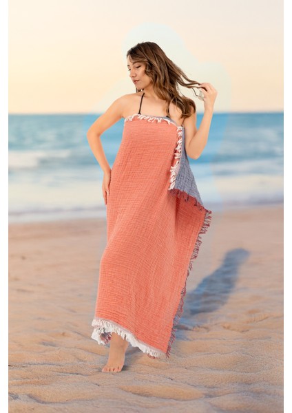 Müslin Plaj Havlusu/peştemal/banyo/sauna/hamam Havlusu %100 Pamuk Müslin 4 Katlı 100X200 Battal Boy fiyatları