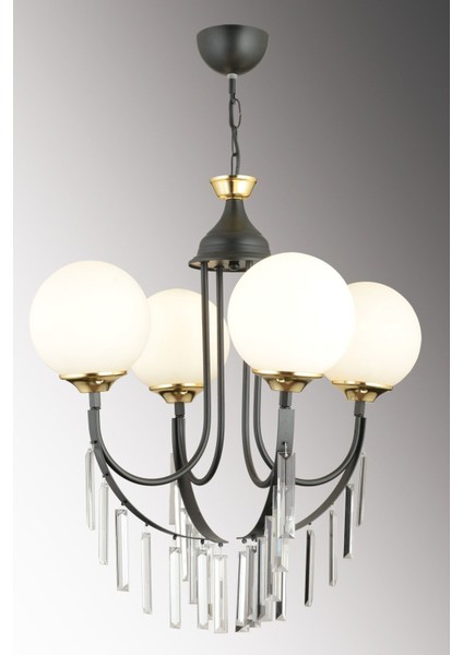 4'lü Beyaz Glop Camlı Lüks Yukarı Bakan Kristal Avize fiyatları