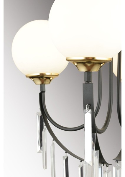 4'lü Beyaz Glop Camlı Lüks Yukarı Bakan Kristal Avize indirimleri