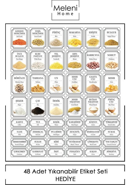 46 Parça Kare Erzak ve Bakliyat Saklama Kabıbaharat Seti 12X300ML 10X(350ML 500ML 1100ML) 4X1700ML