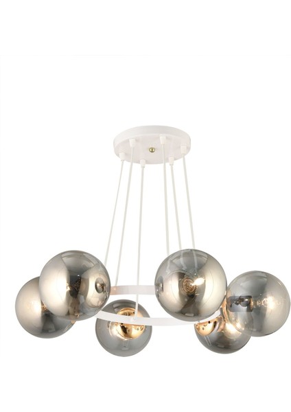 Şık 6'lı Füme Glop Camlı Modern Avize, Ev ve Ofis Dekorasyonu Için Ideal fırsatları