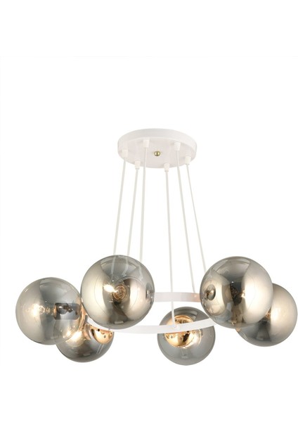 Şık 6'lı Füme Glop Camlı Modern Avize, Ev ve Ofis Dekorasyonu Için Ideal indirimleri