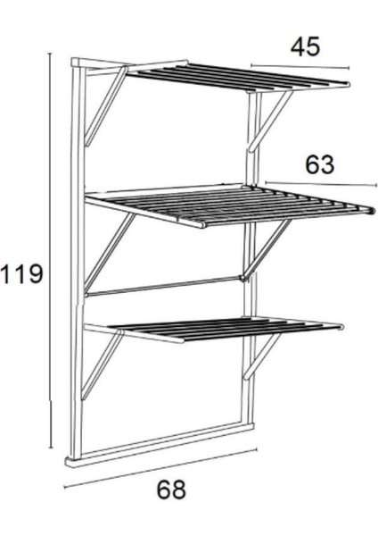 Karim Kiraz Ağacı Kurutmalık Duvara Monte 3 Kanatlı
