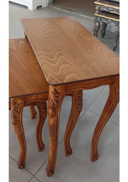 Zigon Sehpa Takım Eskitme Royal Serisi Ağaç Üretim (Italya Boya) Üçlü Set fiyatları