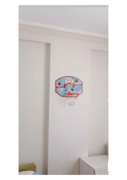 Ahşap Gövdeli Fileli Basketbol Potası ve Top Seti | 40X47 cm Asılabilir Duvar Tipi Çocuk Basket Seti indirimleri