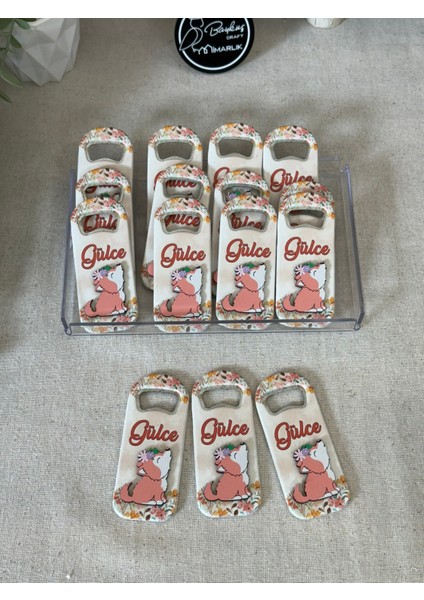 3 Boyutlu Kabartmalı Yeni Doğan Mevlid Hediyelik Bebek Açacak Magnet-Kız Pembe Kurtlu-Toplam 20 Adet modelleri