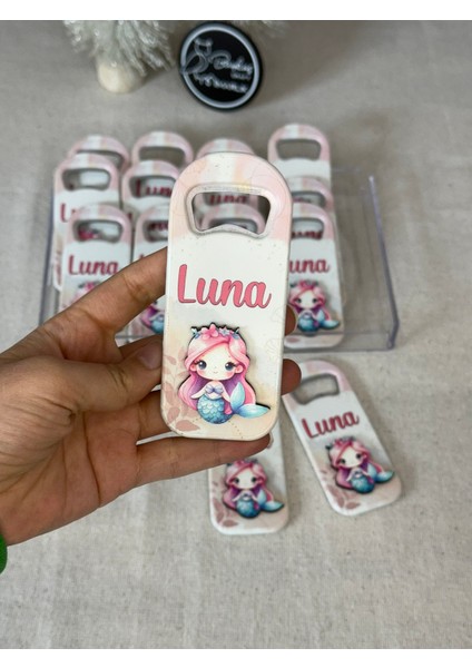 3 Boyutlu Kabartma Figürlü Yeni Doğan Mevlid Hediyelik Kız Bebek Açacak Magnet-Deniz Kızı- 20 Adet