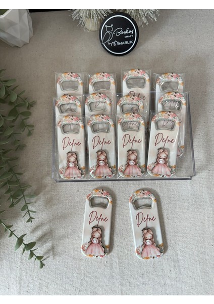 3 Boyutlu Kabartmalı Yeni Doğan Mevlit Hediyelik Bebek Açacak Magnet-Pembe Prenses Kız-20 Adet modelleri