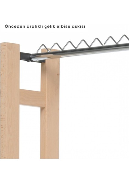 Snake 90 Katlanabilir Elbise Askısı Ceviz Rengi