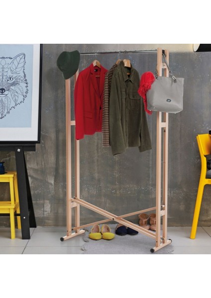 Snake 90 Katlanabilir Elbise Askısı Ceviz Rengi