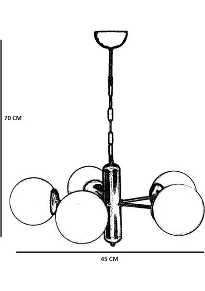 Şık 5'li Siyah Beyaz Camlı Avize Seti, Modern ve Estetik Aydınlatma Parçası modelleri