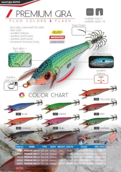 Premium Gira 2.0 Kalamar Zokası 6.5 cm 8 G. #renk: Orange modelleri