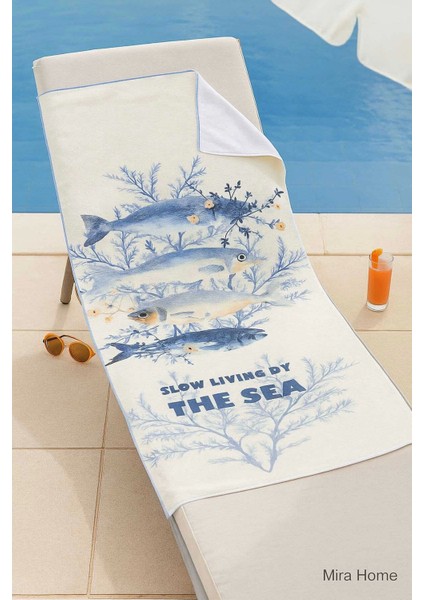 Unisex Desenli Baskılı Deniz Plaj Havlusu Balık 70X140 cm fiyatları