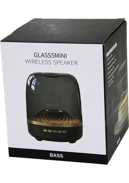 Mika Kristal Fanus Model Wireless USB Şarjlı Speaker Hoparlör Rgb Işıklı Aux - Tf - DC5V (5047)