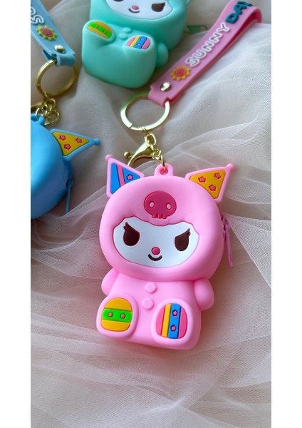 Kuromi Anahtarlık Cüzdan Pembe