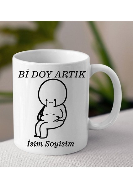 Komik - Esprili Kupa Bi Doy Artık Tasarımlı Isim Soyisim Yazılı Kişiye Özel Kupa Bardak