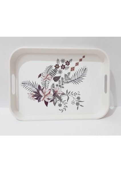 Çay Tepsi 34X24X3.5 cm Desenli Plastik Dikdörtgen Çay Kahve Tepsisi Sunum Tepsi modelleri