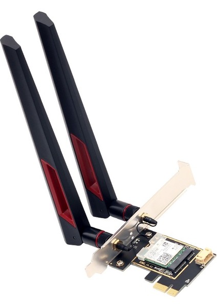 Intel BE200 Wi-Fi 7 PCIe Ağ Kartı (Tri-Band 2.4/5/6 GHz, 5.8 Gbps) + Bluetooth 5.4, 2×10 dBi Anten [AMD uyumlu değildir]