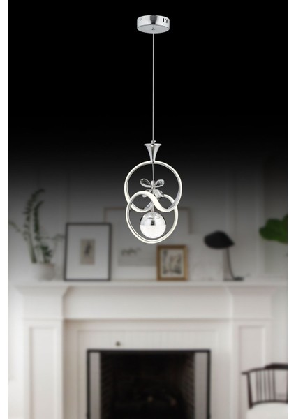 Şık Krom Şeker Ledli Sarkıt Avize, Modern ve Parlak Dekorasyon Aksesuarı