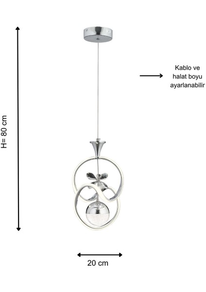 Şık Krom Şeker Ledli Sarkıt Avize, Modern ve Parlak Dekorasyon Aksesuarı fırsatları