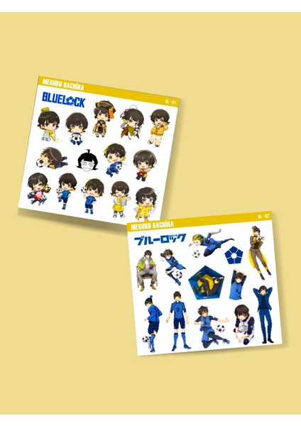 Bluelock-Meguru Bachira-Parlak Kağıt -2li Sticker Set-Telefon Süsleme Blue Lock