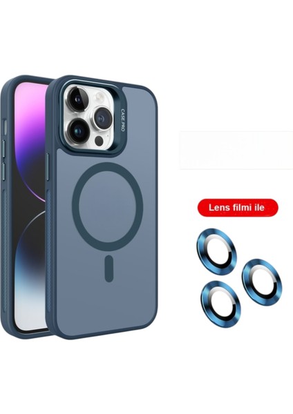 Apple Iphone 15 Pro Uyumlu Kılıf Standlı Mat Magsafe Özellikli Lens Hediyeli fiyatları