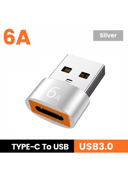 Type-C To USB Yüksek Hızlı Veri Aktarımı Otg Çevirici Dönüştürücü Adaptör 6A Type C Dişi To USB 3.0