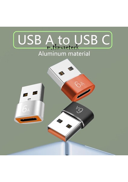 Type-C To USB Yüksek Hızlı Veri Aktarımı Otg Çevirici Dönüştürücü Adaptör 6A Type C Dişi To USB 3.0 fiyatları