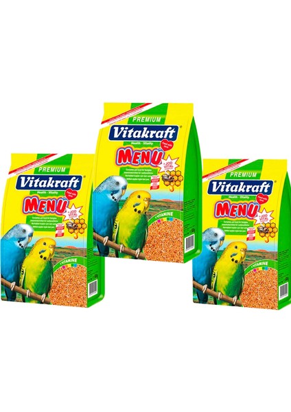 Menü Premium Muhabbet Kuşu Yemi 1000 gr 3 Adet