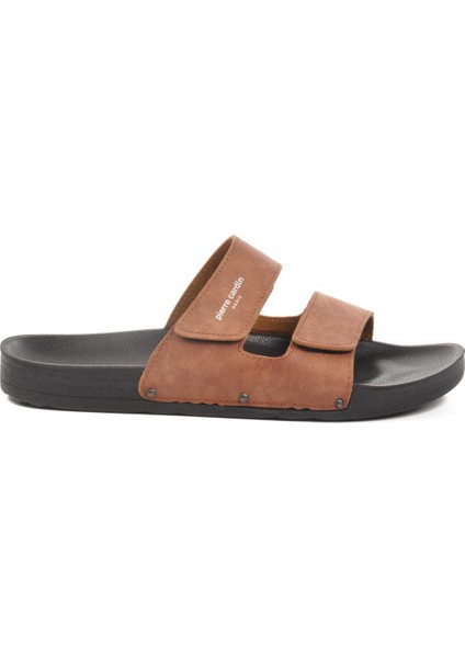 PC-7039 M Büyük Numara Taba Suni Deri Erkek Terlik modelleri