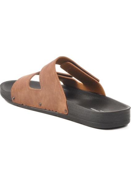 PC-7039 M Büyük Numara Taba Suni Deri Erkek Terlik fırsatları