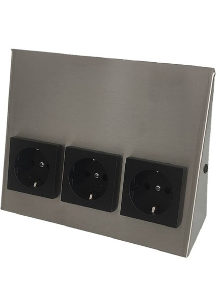Yigitled Dolap Altı Üçlü Priz Inox Kasa