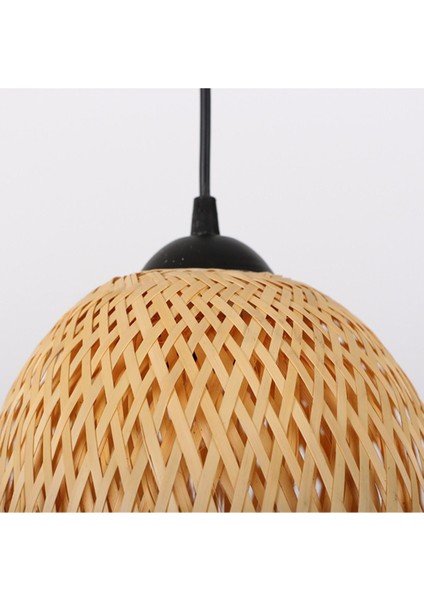 Bej Bambu Avize 23X37 Cm, Şık ve Doğal Aydınlatma Için Ideal.