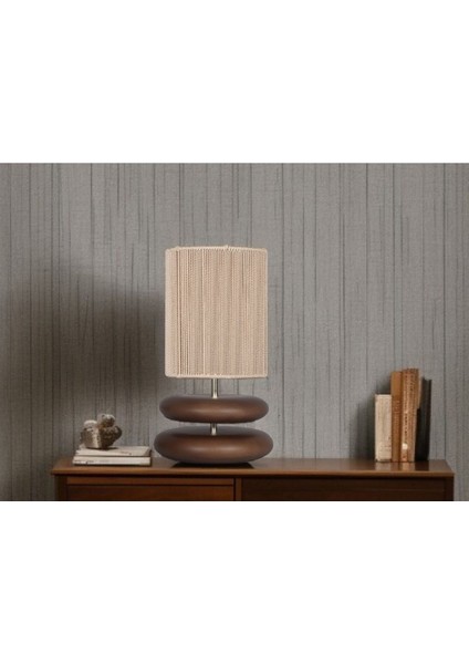 Mono Ceviz Renk Ahşap Kordon Başlıklı Abajur modelleri