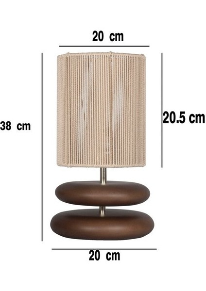 Mono Ceviz Renk Ahşap Kordon Başlıklı Abajur indirimleri