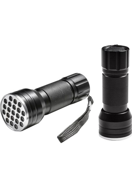 Uv Işınlı 21 Ledli 10 cm Metal Kasa Pilli El Feneri (5047)