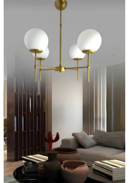 Modern 4'lü Eskitme Boyalı Avize, Beyaz Cam Detaylarıyla Şık Aydınlatma Seçeneği fiyatları