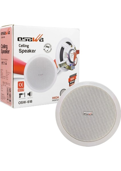 Osawa OSW-618 16 cm 15W Alçıpan Hoparlör Beyaz Trafolu (5047) fiyatları