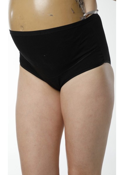 1413 Pamuklu Yüksel Bel Hamile Lohusa Külot - Siyah