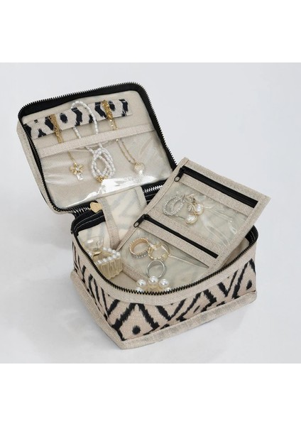Seyahat Boy Takı Çantası - Mücevher Kolye Küpe Yüzük Aksesuar Düzenleyici Organizer Takı Kutusu