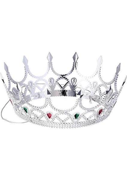Taşlı Rönesans Kostümlü Kraliyet Ortaçağ Gümüş Kraliçe Prenses Tacı (5047) fiyatları