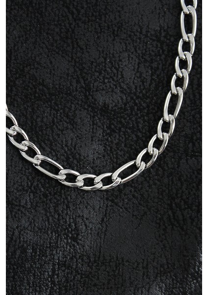 316L Çelik Kalın Figaro Zincir Model Gümüş Renk Erkek Kolye fiyatları