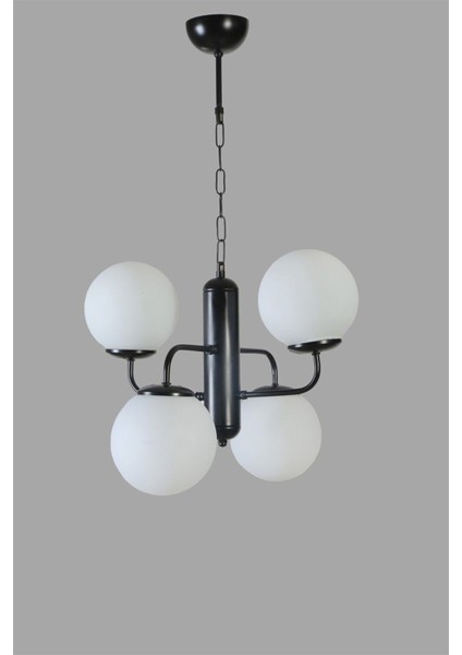 Dörtli Siyah Beyaz Camlı Modern Avize Seti, Şık ve Işık Dolu Dekorasyon Parçası fiyatları