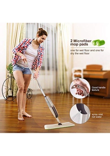 Microfiber Bezli Sprey Mop, Deterjan Hazneli ve Kolay Kullanımlı Paspas fırsatları