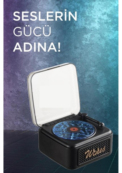 Nostalji Plak Görünüm Mini Dekor Waves Bt Işıklı Müzik Çalar Saat Tf Kart Aux Özellikli fiyatları